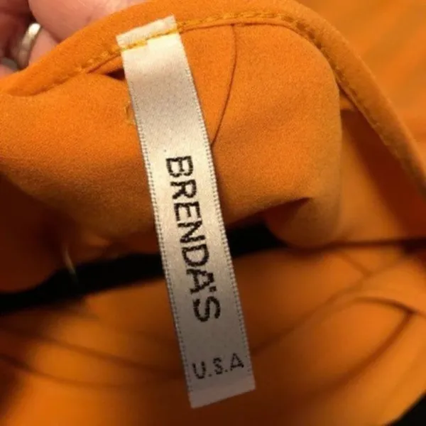 Brenda’s Button Back Blouse Mustard Yellow S - Image 9