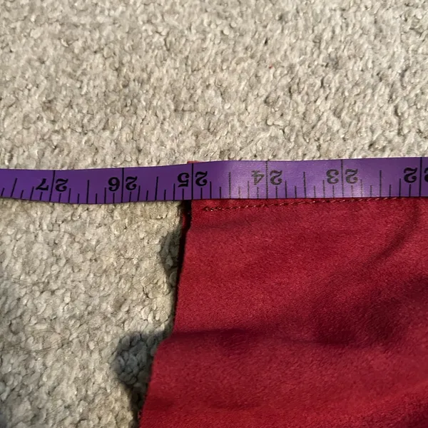 Free People Burgundy Suede Paperbag‎ Waist Tie Belt Cropped Pants Size 6 - Image 8