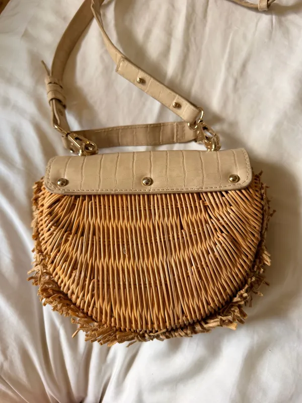 Topshop Straw Bag with hardware detailing - Image 4