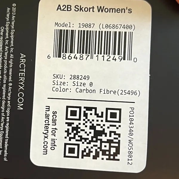 NWT Arc'teryx A2B Skort Denim Look City Life/Bike Commuter Line Size 0 - Image 3
