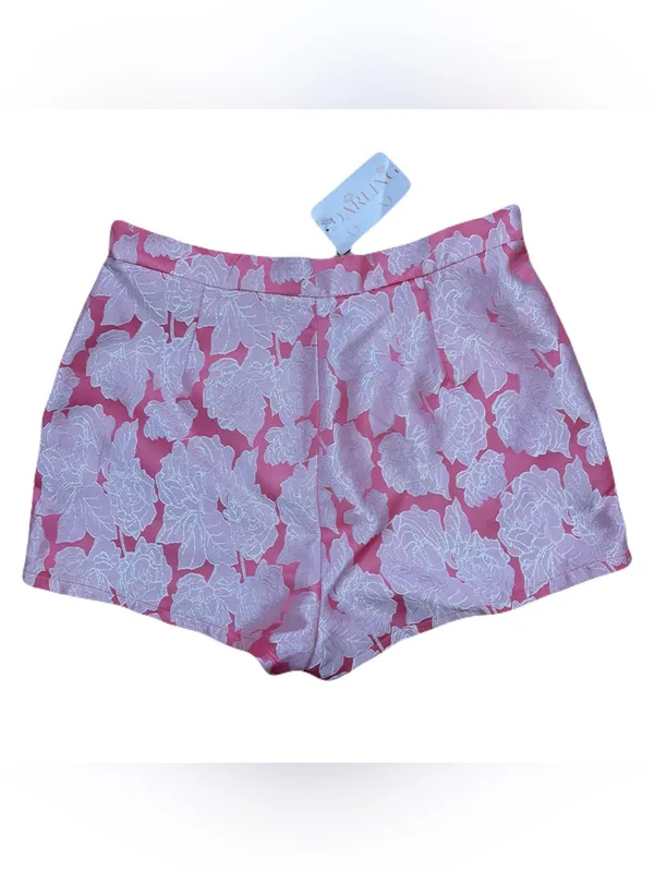 Blithe Strawberry Spritz Brocade Set NWT Med Pink Floral Crop Top Shorts Retro - Image 14