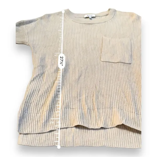 Madewell Thompson Pocket Long Sleeve Oversized Pullover Sweater in Tan Sz XS‎ - Image 10