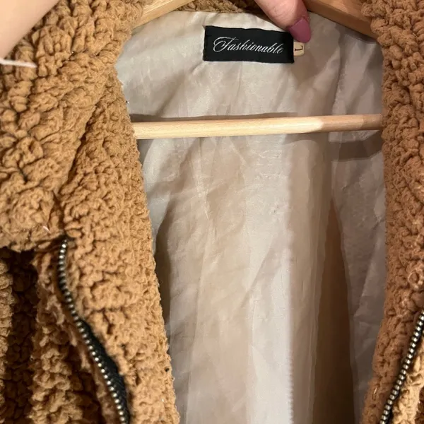 Tan Cozy Sherpa Jacket - Image 3