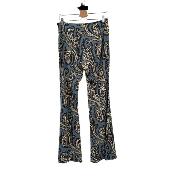 Free People Paradise Printed Linen Blend Pants Blue Combo Size‎ Small - Image 8
