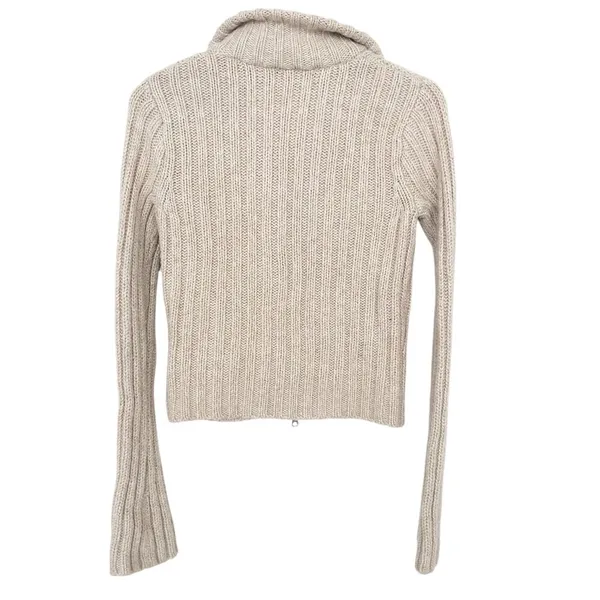 Abercrombie Cream Cable Knit Full Zip Sweater Sz S - Image 4