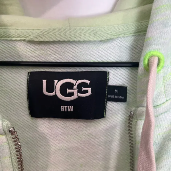 UGG Cropped Lime Green Hoodie Jacket - Image 5