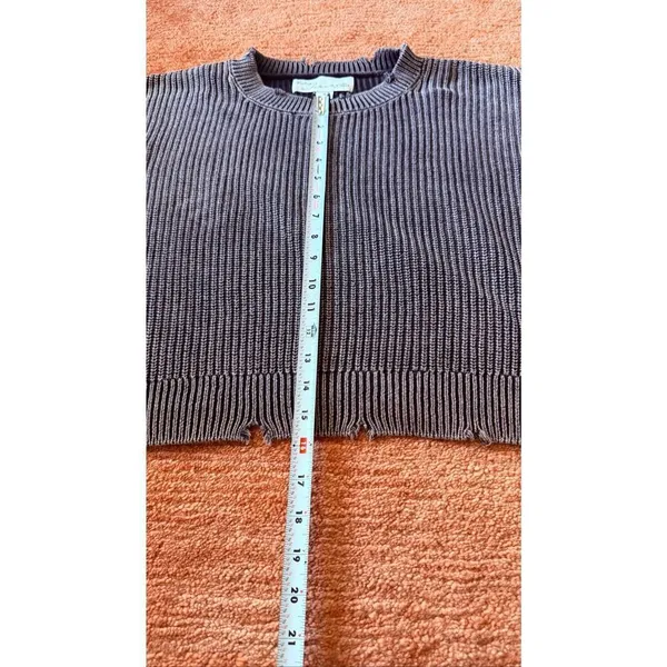 Vintage Havana Distressed Sweater Size M Studded Sleeve Cotton Knit Cropped - Image 5