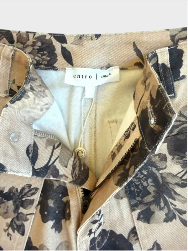 Entro Dusty Bloom Floral Wide Leg Pants Size S - Image 8