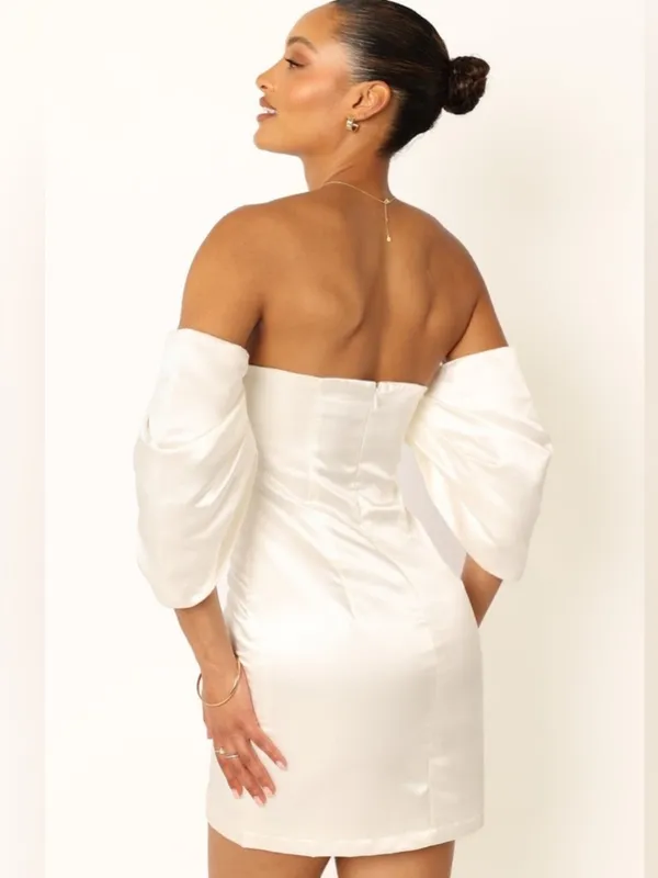 Petal & Pup US 16 NEW Nisha Strapless Mini Dress White Bridal Classy Chic - Image 5