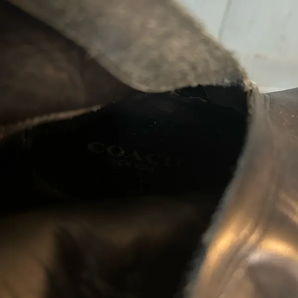 Coach Black Leather Ankle Boots with Chain Detail | Size 7 - Image 9