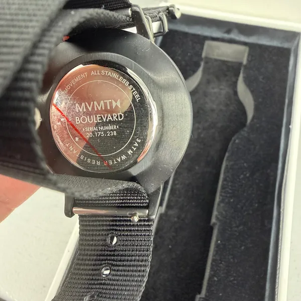 MVMT Boulevard Black Rose Gold Women's Watch MB01-BL 38mm Nylon‎ Strap Box - Image 6