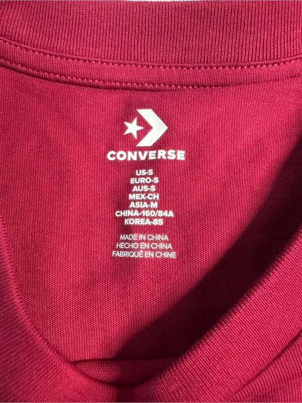 Converse Red Embroidered Graphic Tee | Size Small | NWT - Image 3