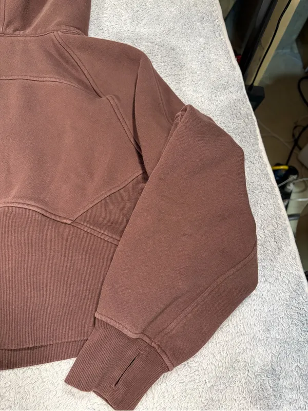 Lululemon scuba Brown oversized Half-Zip Hoodie sweatshirt XS/S - Image 13