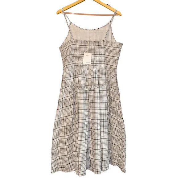 New Free Assembly Plaid Midi Dress XXL Picnic Sundress Smocked Clean Girl Preppy - Image 5