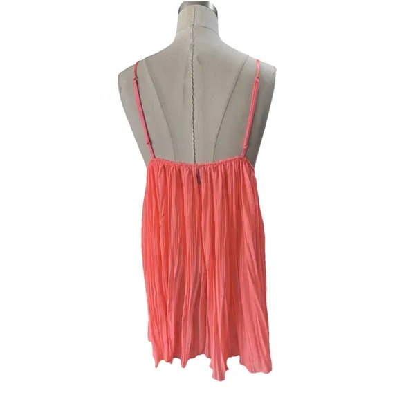 Vintage Victoria's Secret Pink Pleated Babydoll Lace Satin Bow Lingerie M Y2K - Image 4
