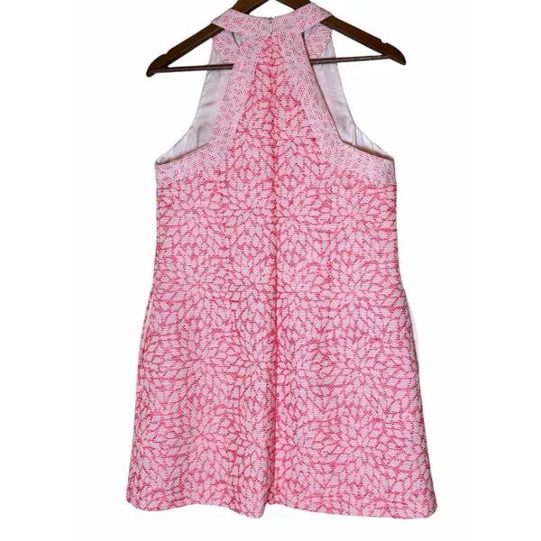 Hutch Anthropologie Pink White Embroidered Halter Mini Shift Dress Small - Image 8