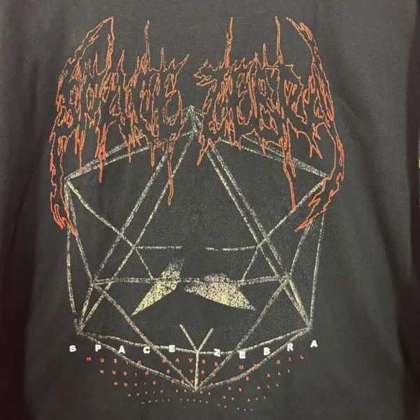 Space Zebra Music Saves Us Long Sleeve black T-Shirt XL - Image 2