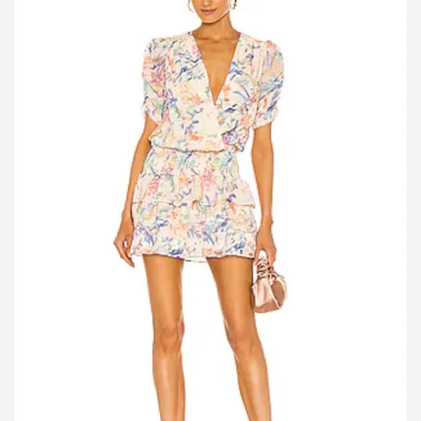Amanda Uprichard Nala Tiered Mini Dress Womens L Florence Floral Print Coquette - Image 2