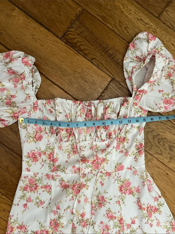 NWOT - M - MARTHEA - Floral Puff-Sleeve Maxi Dress in Blush Pink - Image 4
