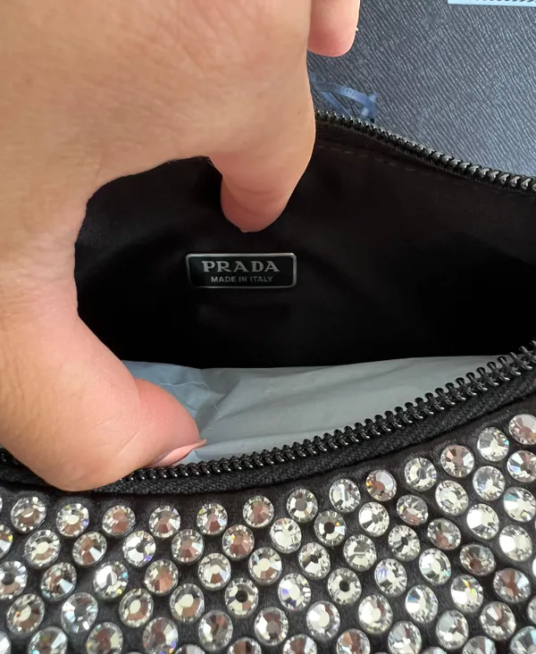 Prada NWT  Crystal Re Edition 2000 Bag In Black - Image 8