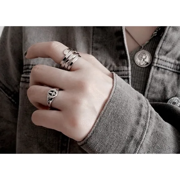 Boutique NEW Unisex Large Multilayer Wrap 925 Sterling Silver Band Ring, Adjustable Size‎ - Image 2