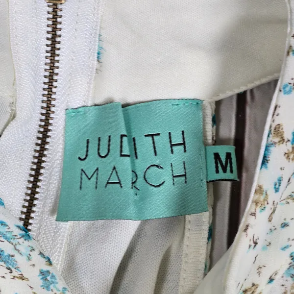Judith March Floral Lace Trim Halter Romper Shorts Blue White M‎ - Image 5