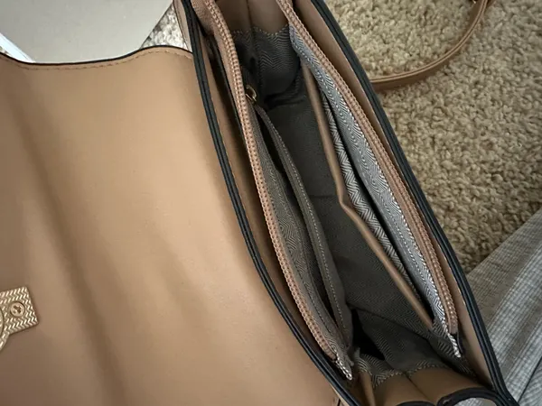 Light brown purse with gold detailing - Image 3