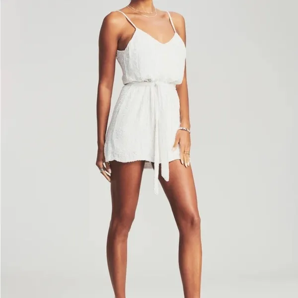 RETROFÉTE‎ Claire Belted Sequined Chiffon Mini Dress Iridescent XL NEW - Image 14