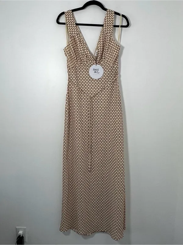 Princess Polly Maysa Geo Maxi Dress Beige Brown Size US 8 NWT - Image 2