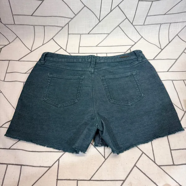 Carve Designs Corduroy Shorts Size 10 Green Frayed Hem Teal Casual - Image 3