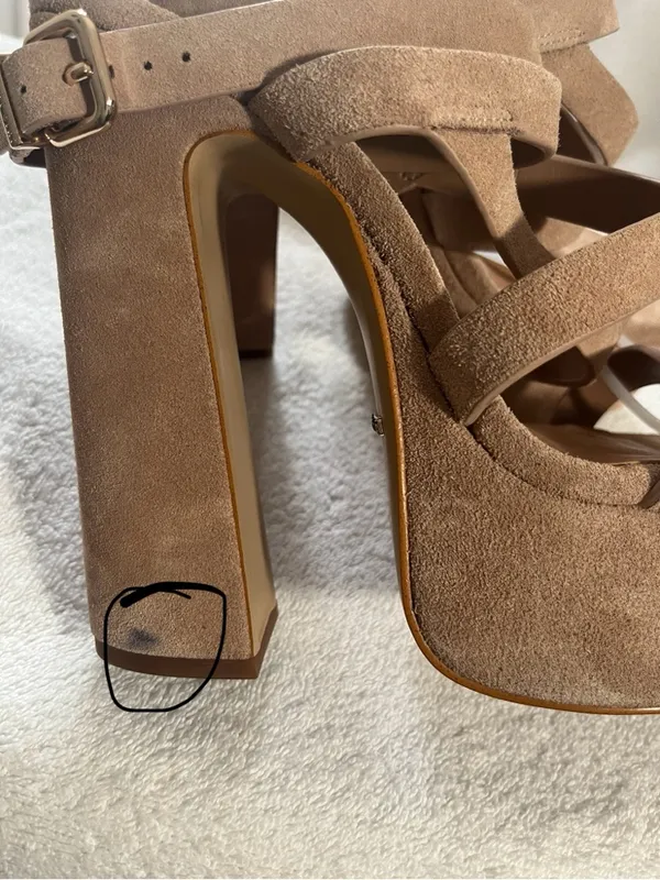 Gianni Bini Beige Suede Strappy Platform Sandal - Image 12