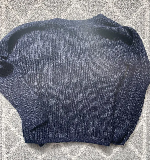 Forever 21 Blue Wrap Crossover Knit Jumper Sweater - Image 4