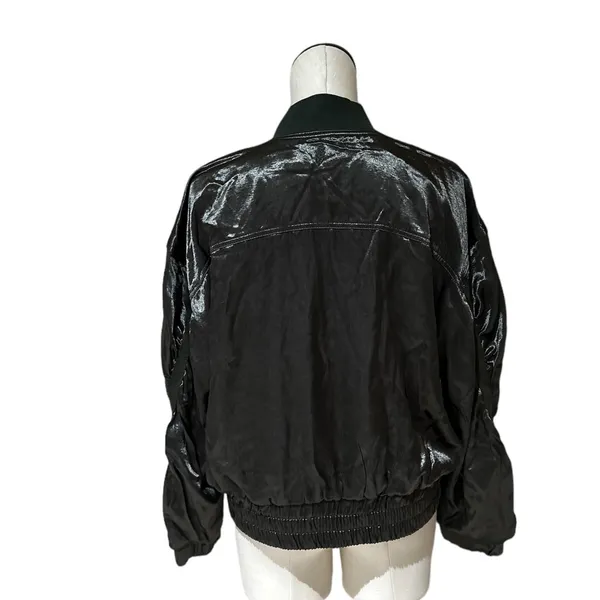 NWOT Free people movement X FP Luxe Satin Bomber Jacket Olive Green Small - Image 6