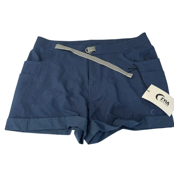 ZYIA Active Not Just A Trail Hiking Shorts Blue Womens Large 6 Pockets Cuffed L⁠ - Image 4