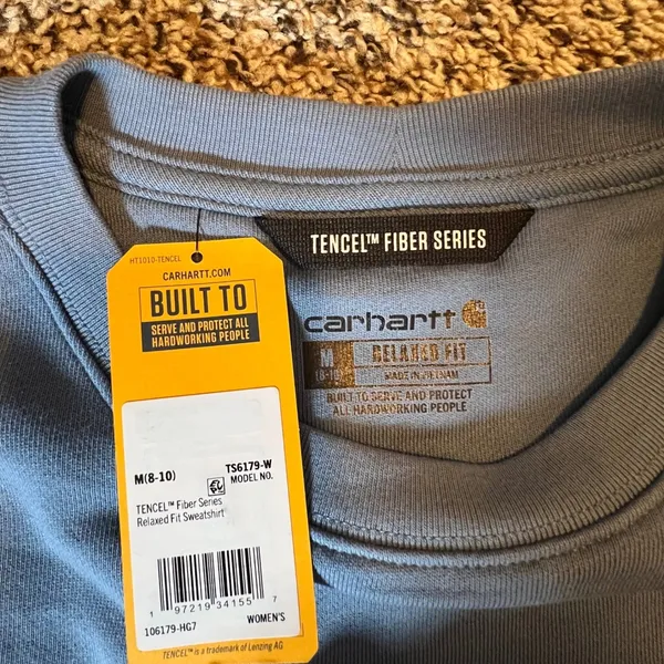 Carhartt Womens Tencel‎ Fiber Series Relaxed Fit Sweatshirt Blue TS6179-W Medium - Image 3