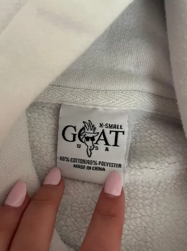 Goat hoodie White Size XS - Image 4