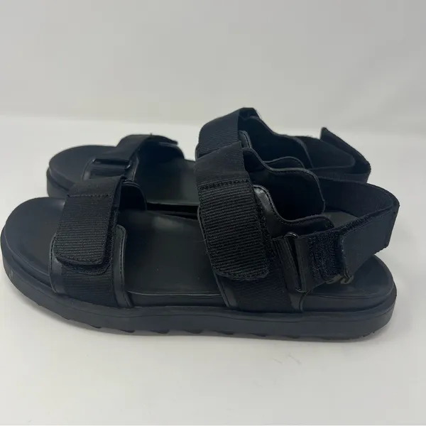 Aerie‎ Black Platform Chunky Strappy Sandals Womens Size 9 Hook Loop Casual - Image 2