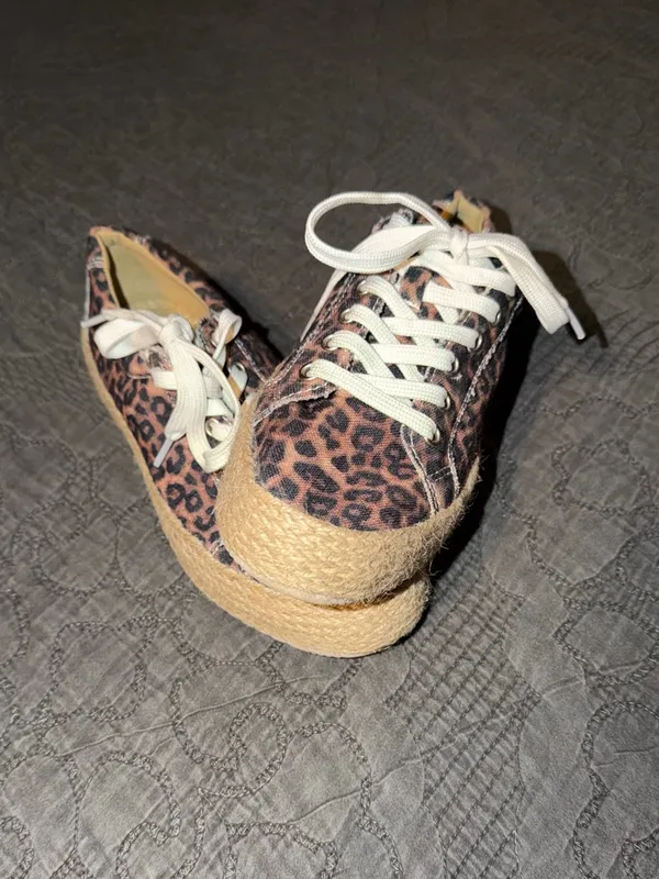 Very G Leopard Print Espadrilles Sneakers - Brown & Tan - Image 7