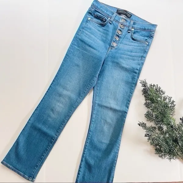 Veronica Beard Women’s Carly Jeans – High Rise Kick Flare, Blue Denim size 24 - Image 2