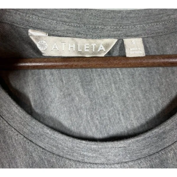 Athleta Womens TShirt Dress S‎ Relaxed Fit Gray Assymetrical Soft Comfy - Image 2