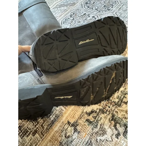 Eddie Bauer Trace Boots Womens 9.5 Gray Leather Zip Tall‎ Riding Waterproof - Image 7