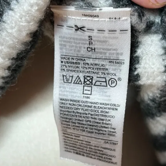 Gap Wool Acrylic Blend Striped Hoodie, Size S - Image 6