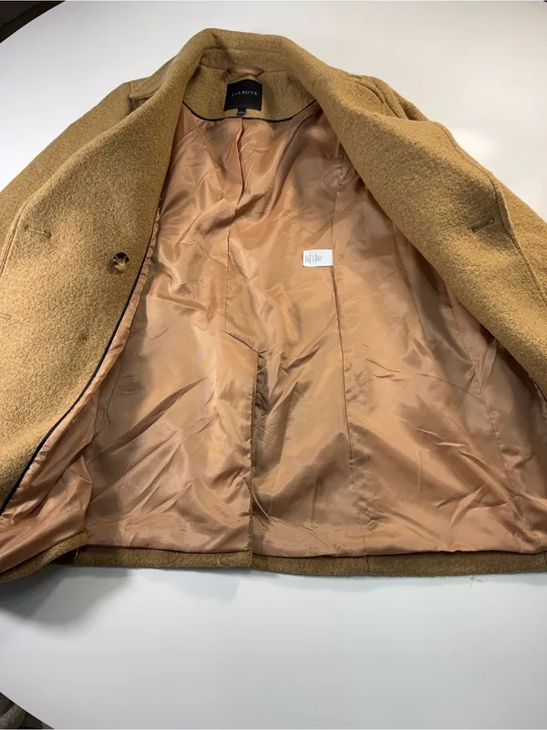 Talbots Wool Blend Camel Double-Breasted Peacoat - Image 8