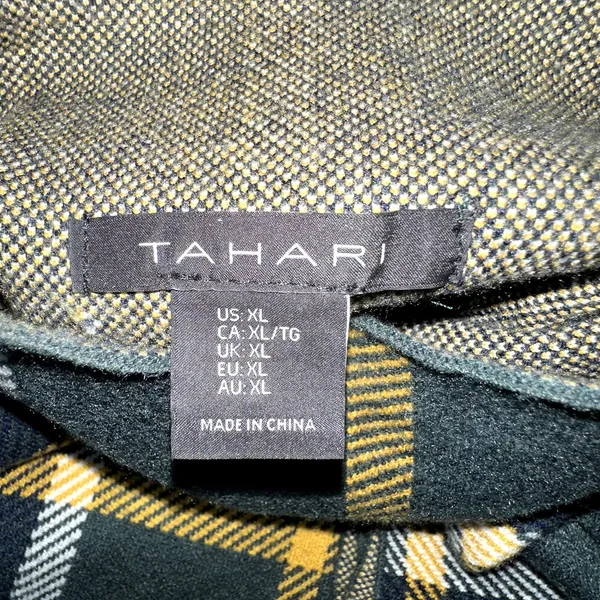 Tahari Womens Size XL Green Yellow Plaid Long Sleeve Mock Neck Sweater - Image 4