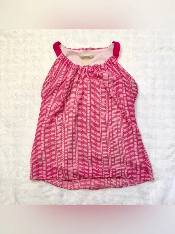 Banana Republic Women’s Pink Patterned Sleeveless Halter Top Size XS - Image 5
