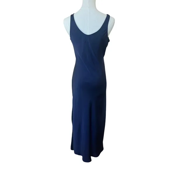 Nic+Zoe Blue Slip Midi Dress XS Tank Bias Cut Cocktail Minimalist Designer $158 - Image 10