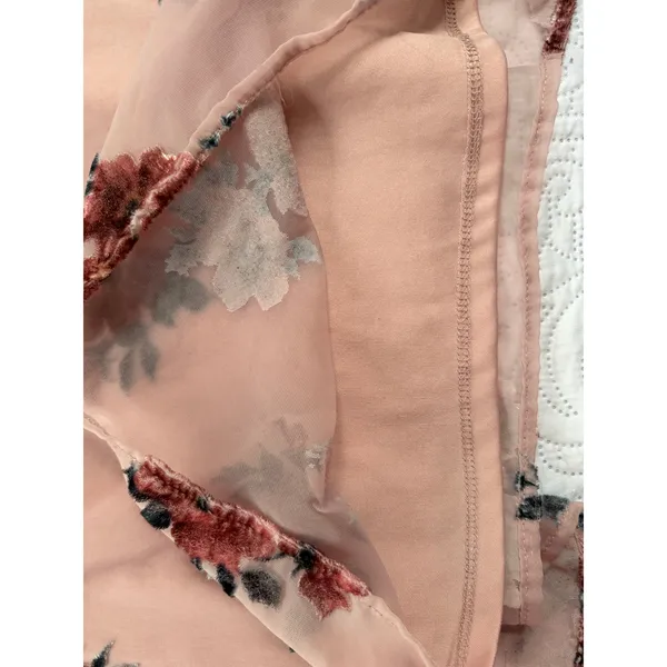 American Eagle XS Pink Floral Velvet Burnout Mesh Cami Tank Top Sheer Lined - Image 5