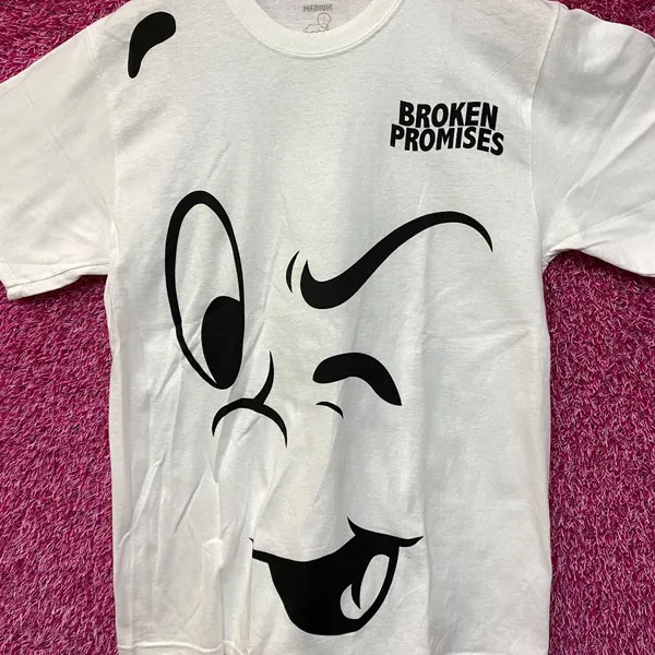 Broken Promises x Casper white Tshirt size medium - Image 2