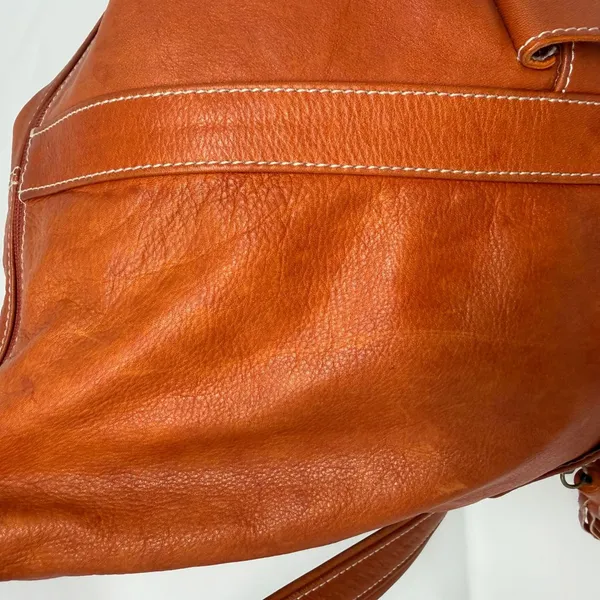 Avorio Italian Leather Tassel Shoulder Bag Orange Boho Womens Large - Image 11