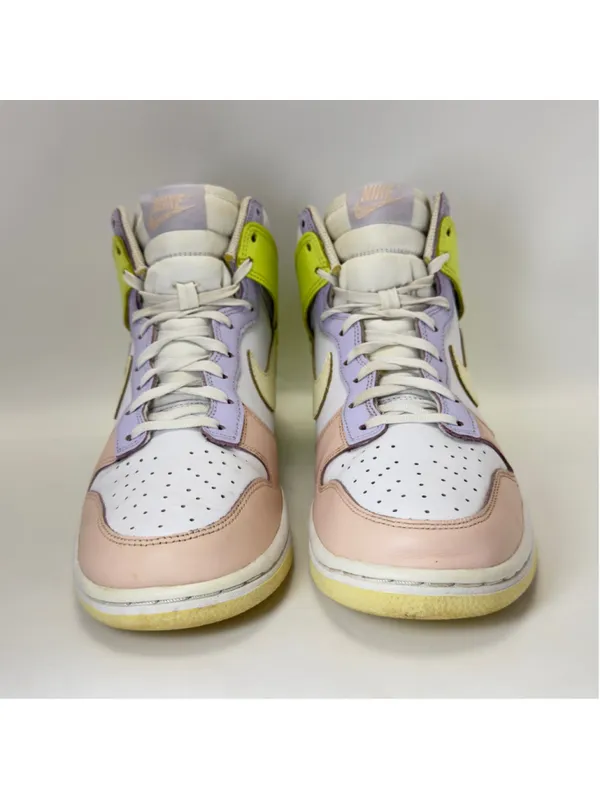 Women's Nike Dunk High Sneakers Size 9.5 White Yellow Pink Purple DD1869-108 - Image 4